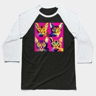 Abyssinian Pop Art - Cat Lover Gift Baseball T-Shirt